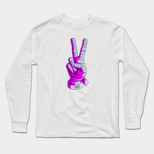 Mummy hand. Peace sign hand. Long Sleeve T-Shirt